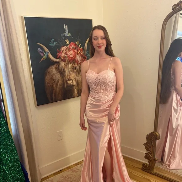 Sherri Hill Pink Prom Dress - Picture 3 of 4